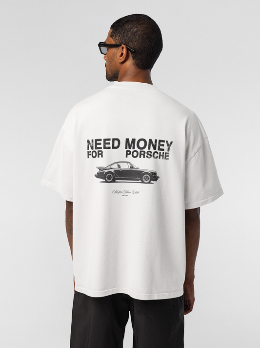 'MONEY FOR PORSCHE' WHITE T-SHIRT